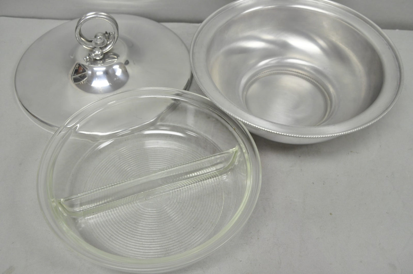 Vintage BW Buenilum Silver Plated Aluminum Art Nouveau Covered Serving Dish