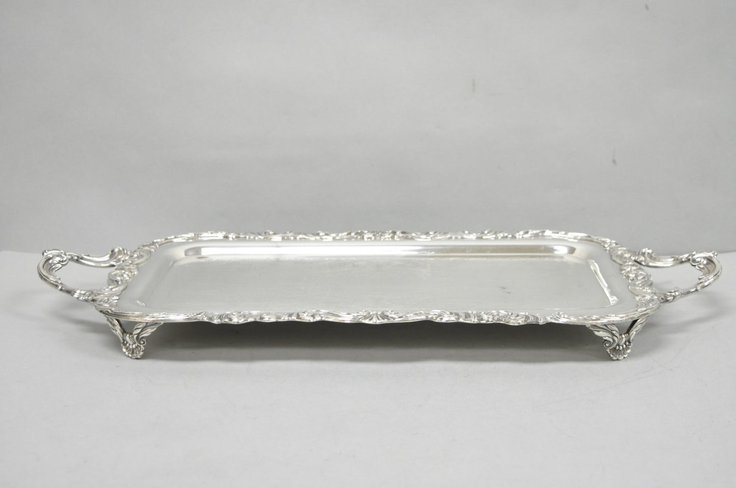 Vintage FB Rogers Victorian Silver Plated Narrow Serving Platter Bar Tray