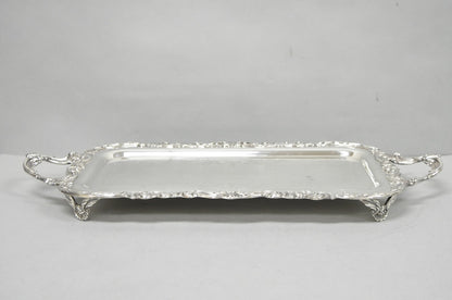 Vintage FB Rogers Victorian Silver Plated Narrow Serving Platter Bar Tray