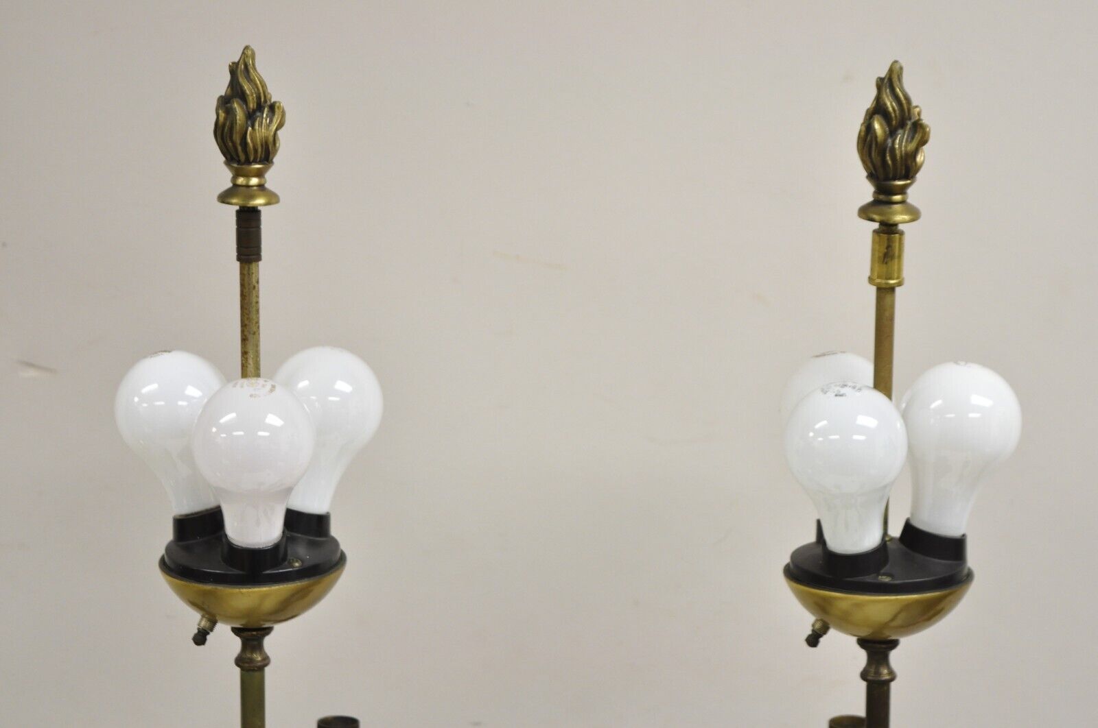 French Empire Neoclassical Style Figural Maiden Candelabra Table Lamps - a Pair