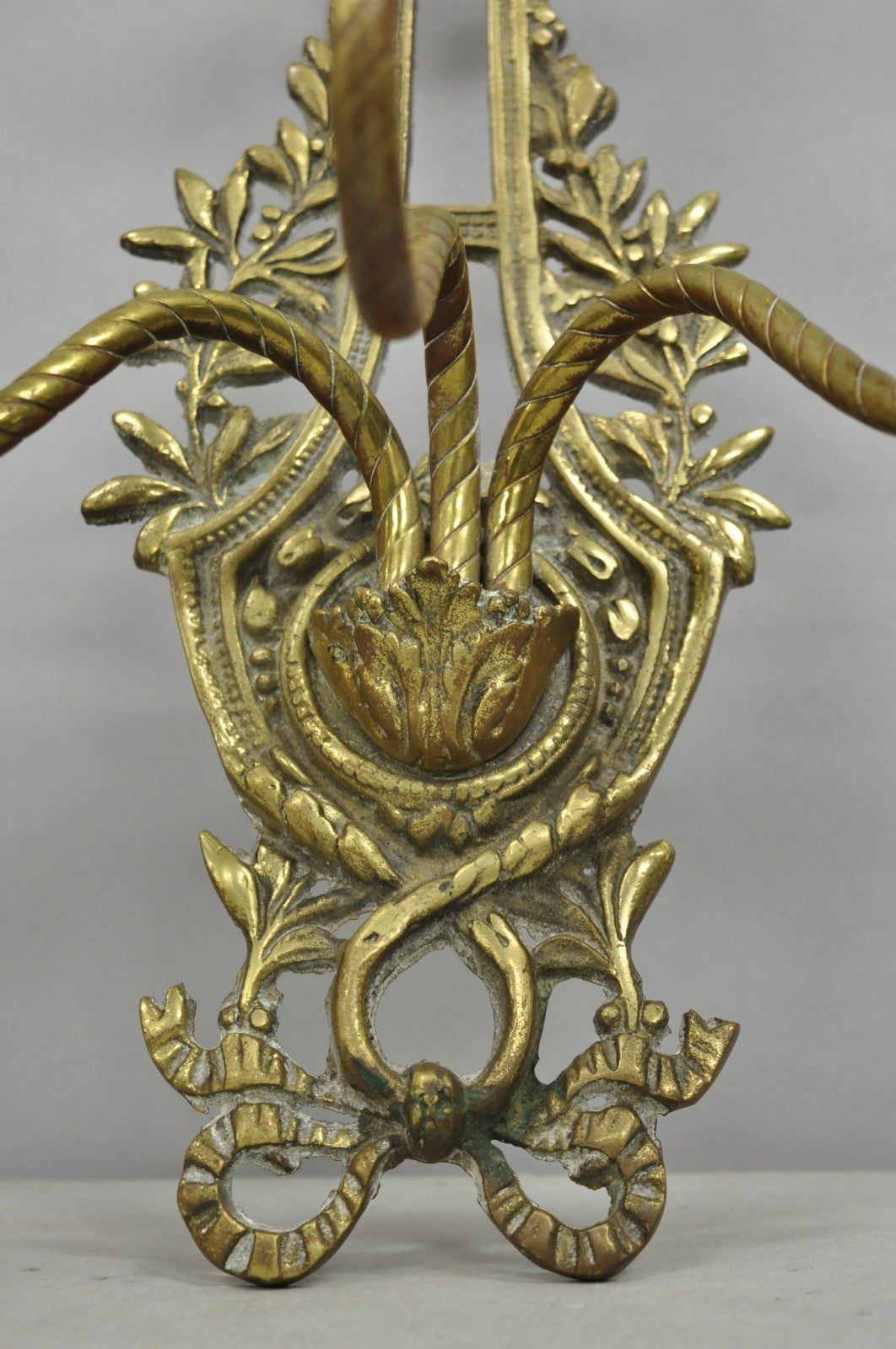 Antique French Louis XV Style Figural Bronze Candelabra Wall Sconces - a Pair