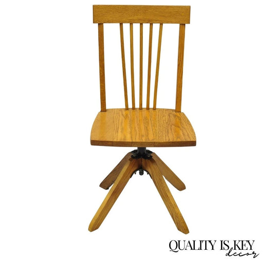 Vintage Mission Arts & Crafts Oak Wood Small Child’s School Desk Chair