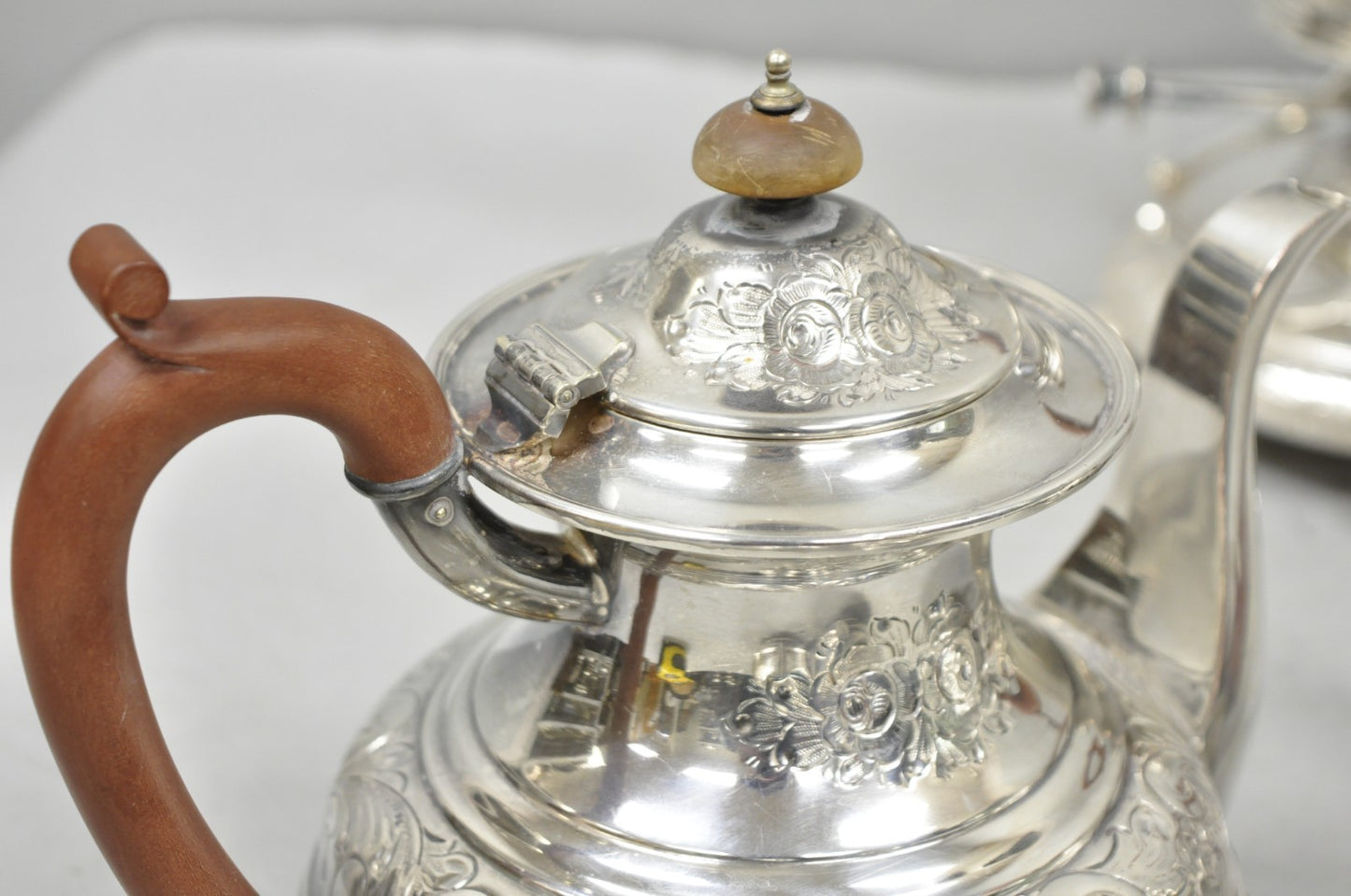 Antique Barker Ellis English Victorian Silver Plated Tea Set w/Tray - 7 Pc Set