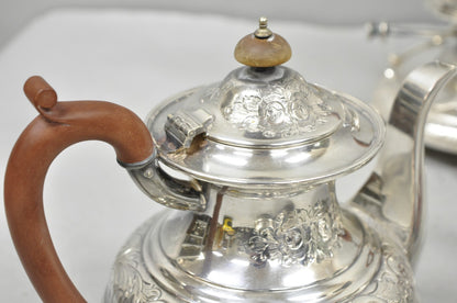 Antique Barker Ellis English Victorian Silver Plated Tea Set w/Tray - 7 Pc Set