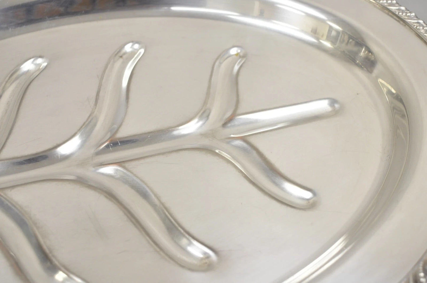 Vintage English Regency Silver Plated Oval Meat Cutlery Serving Platter Tray