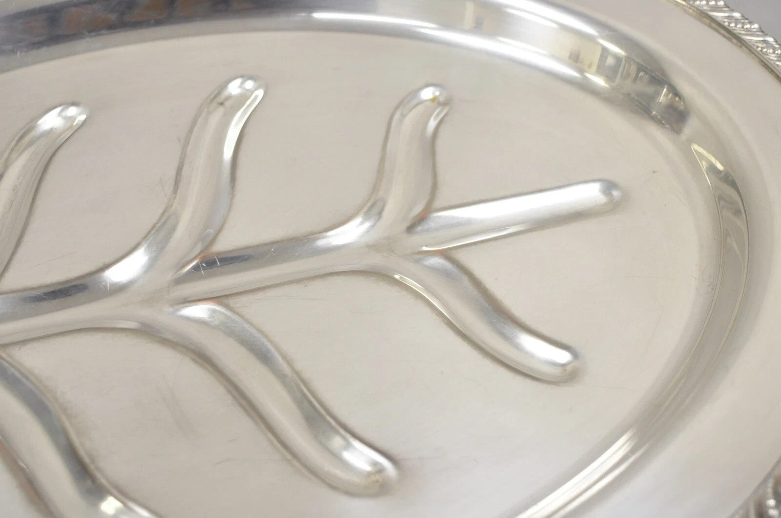 Vintage English Regency Silver Plated Oval Meat Cutlery Serving Platter Tray