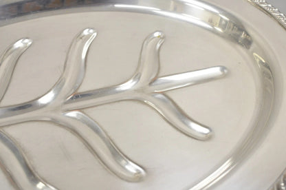 Vintage English Regency Silver Plated Oval Meat Cutlery Serving Platter Tray