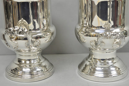 Vintage Leonard Silver Plated Trophy Cup Urn Champagne Chiller Ice Bucket, Pair