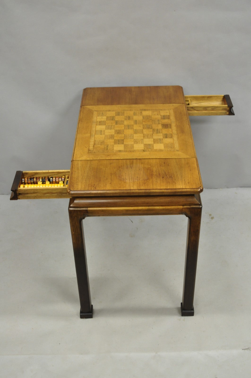 Vintage John Widdicomb Mid Century Modern Campaign Style Chess Game Table
