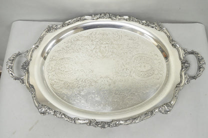 Vintage English Sheridan Silver Plated Large Oval Serving Platter Bar Tray