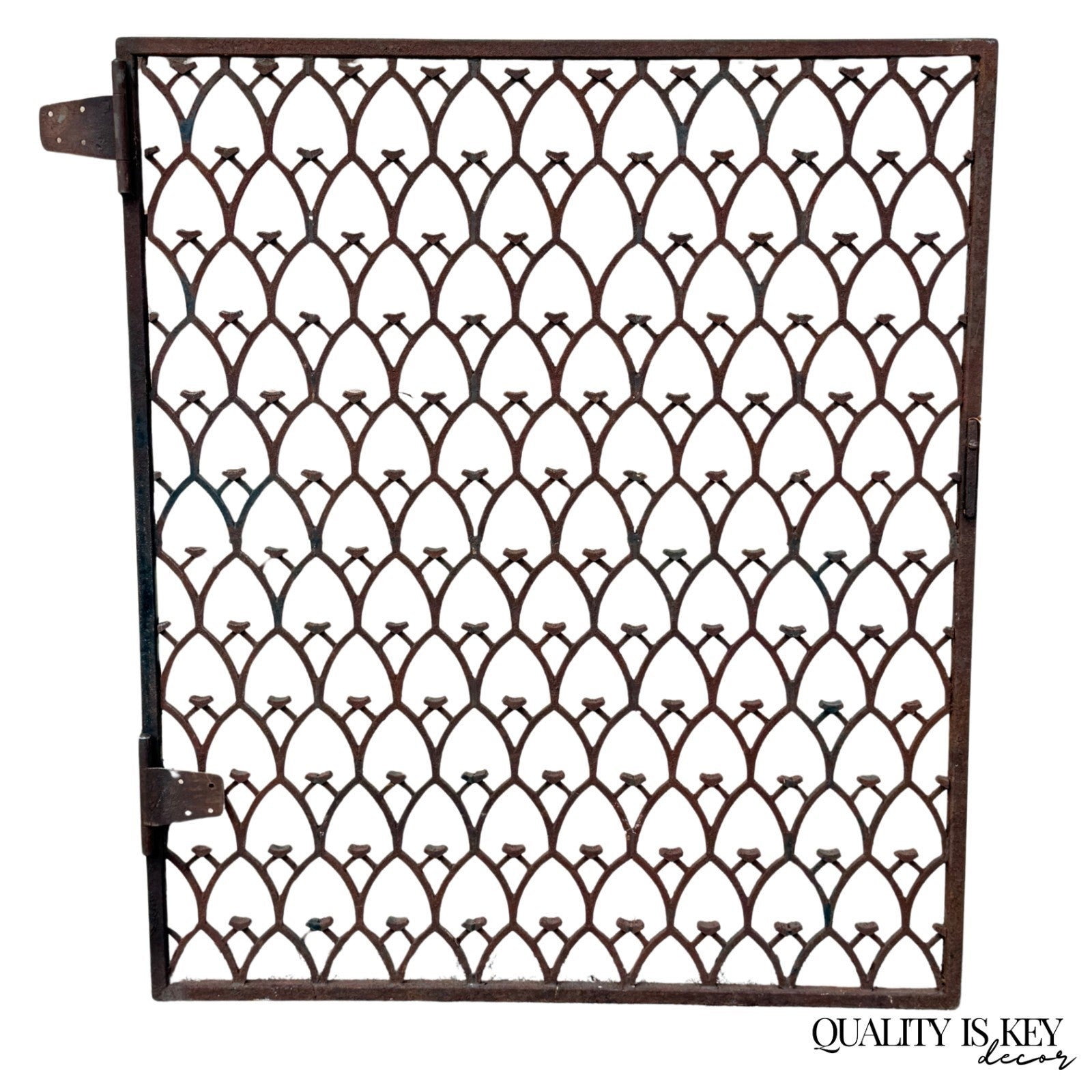 Antique French Art Nouveau Wrought Iron "Repeating Arch" 55x48 Garden Entry Gate