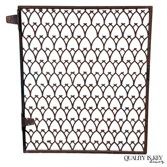 Antique French Art Nouveau Wrought Iron "Repeating Arch" 55x48 Garden Entry Gate