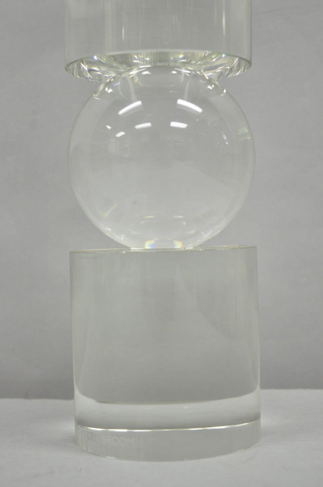 Modern Lee Broom Fulcrum Art Glass 12" Transparent Candlestick