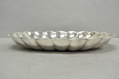 Vintage Reed & Barton "Holiday" Scalloped Oval Serving Platter Tray w/ Monogram