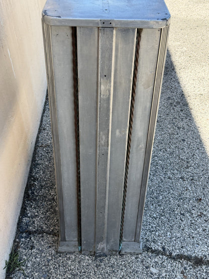 Antique Art Deco Steel Metal Dual Sided Dental Medical Cabinets Bar - a Pair