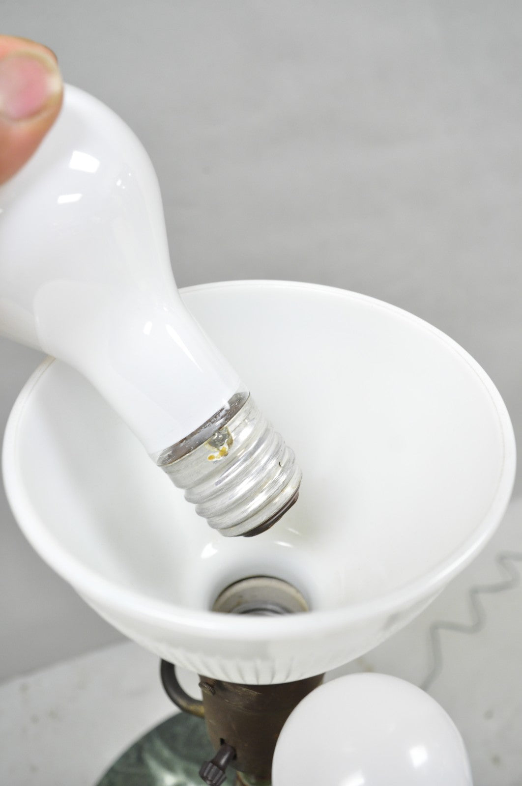 Hollywood Regency Tommi Parzinger Style Green Marble End Table Floor Lamp - Pair