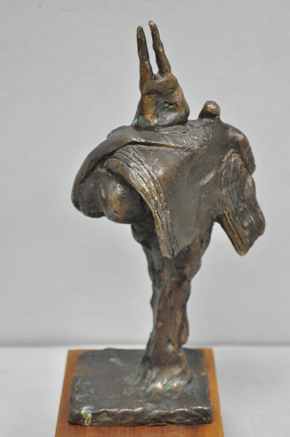 Vintage Elbert Weinberg "Scroll" Bronze Brutalist Abstract Sculpture Figure