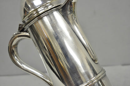 Antique English Regency Silver Plated Flagon Pitcher w/ Heart Handle