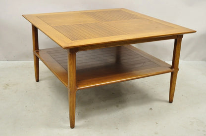 Vintage Tomlinson Sophisticate Mid Century Modern Square Walnut Lamp Side Table