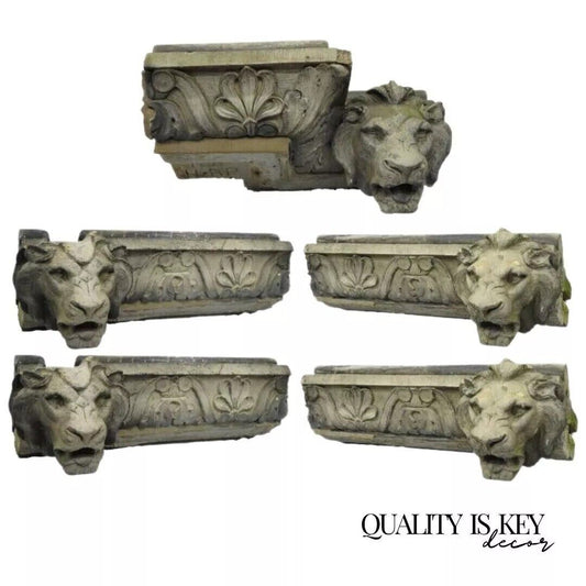 19th C. Terracotta Lion Head Regency Style Building Garden Architectural Element