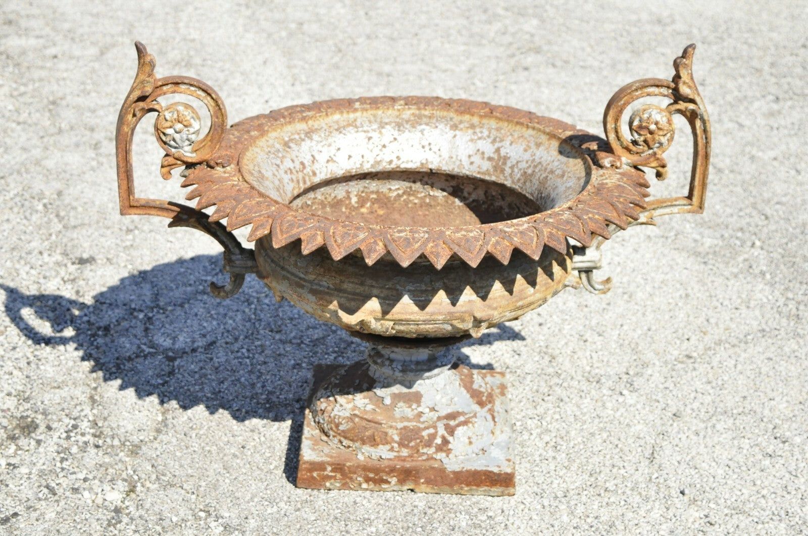 Antique J.W. Fiske attr. French Cast Iron Urn Garden Planter with Twin Handles
