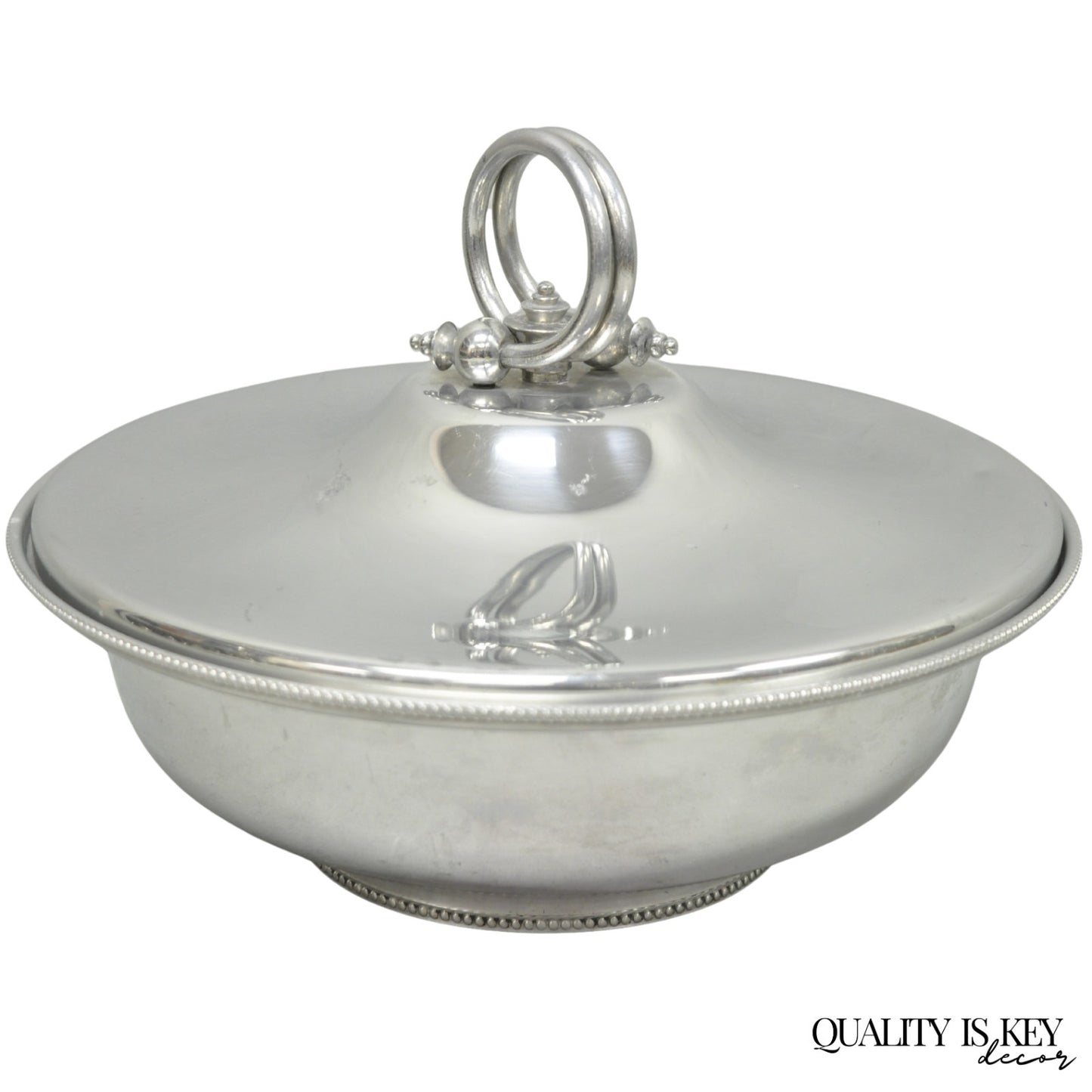 Vintage BW Buenilum Silver Plated Aluminum Art Nouveau Covered Serving Dish