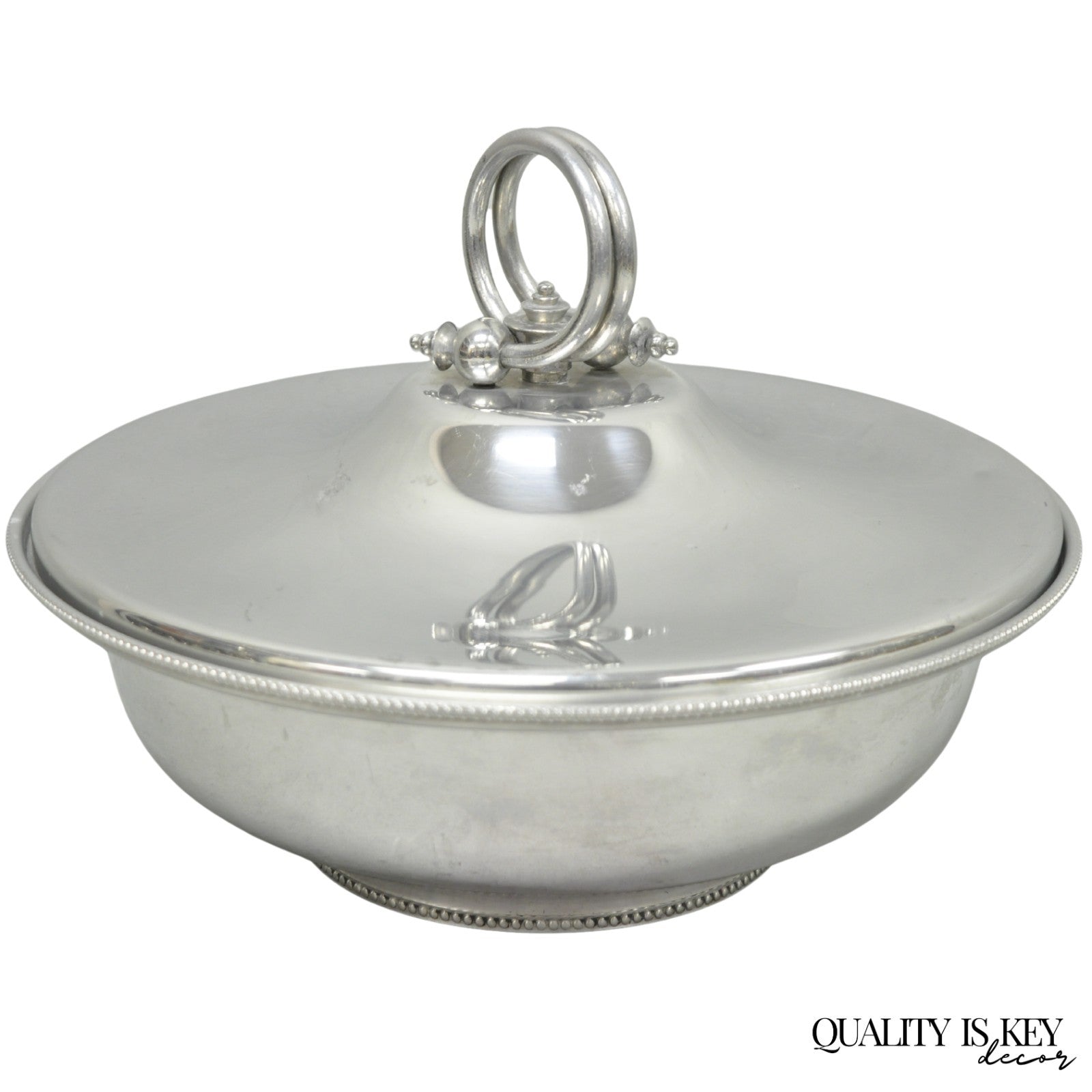 Vintage BW Buenilum Silver Plated Aluminum Art Nouveau Covered Serving Dish