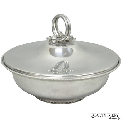 Vintage BW Buenilum Silver Plated Aluminum Art Nouveau Covered Serving Dish