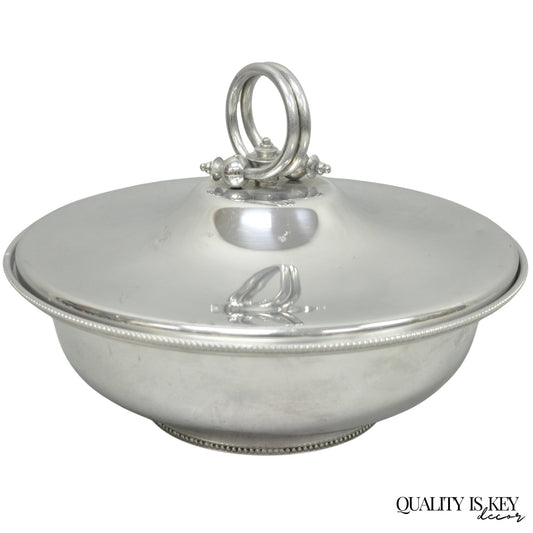 Vintage BW Buenilum Silver Plated Aluminum Art Nouveau Covered Serving Dish