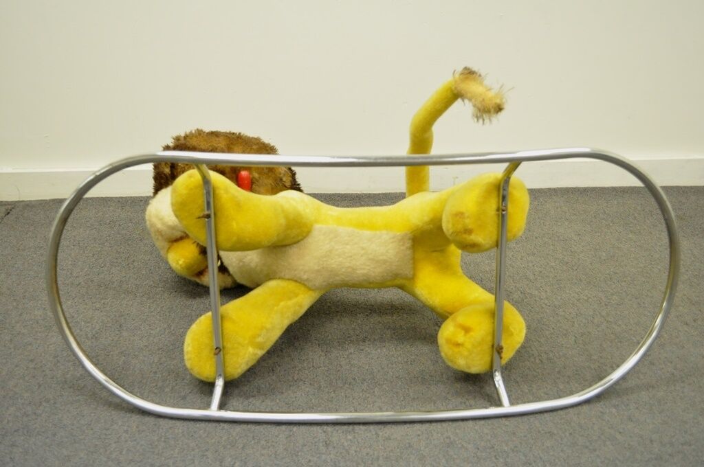 Vintage Italian Trupa Trudi Plush Stuffed Lion Rocking Childs Rocker Hobby Horse