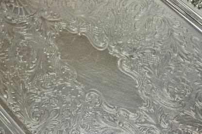 Vintage WM A Rogers Victorian Silver Plated Twin Handle Serving Platter Bar Tray