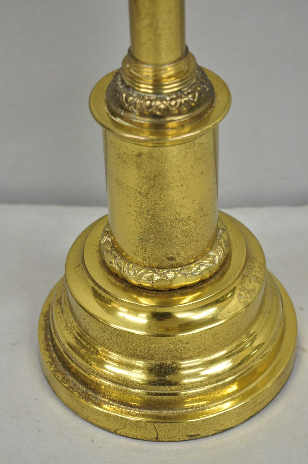 Vintage French Empire Brass Metal Bouillotte Desk Table Lamp w/ Spartan Helmet