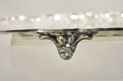 Vintage English Sheffield Victorian Silver Plated Oval Scalloped Platter Tray