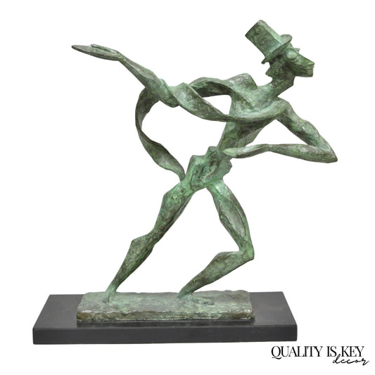 Estelle Goodman Brutalist Mid Century Modern Bronze Dancing Man Sculpture