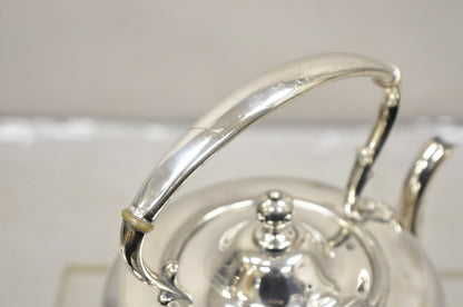 Antique Reed & Barton 1866 Silver Plated Victorian Tilting Tea Pot on Stand