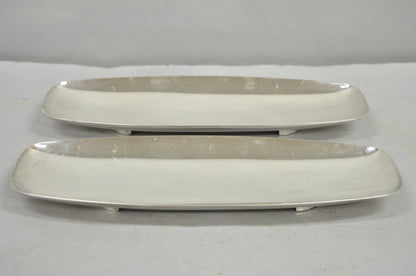 Vintage Mid Century Modern FB Rogers 529 Silver Plated Narrow Trinket Dish Pair