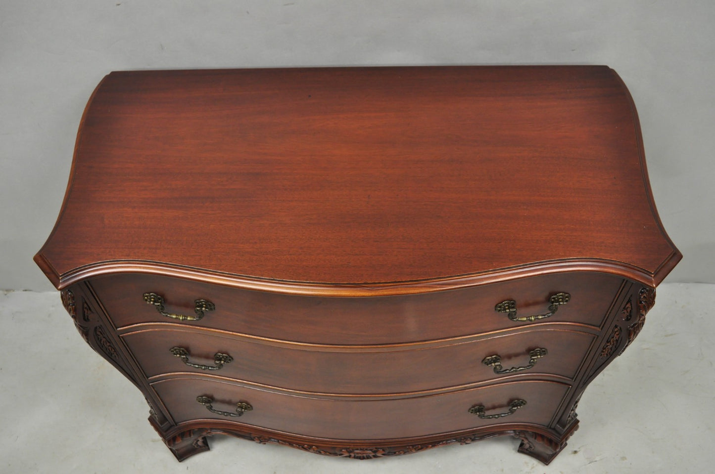 Vintage Georgian Mahogany Bow Front Server Chest Commode Dresser by John Stuart