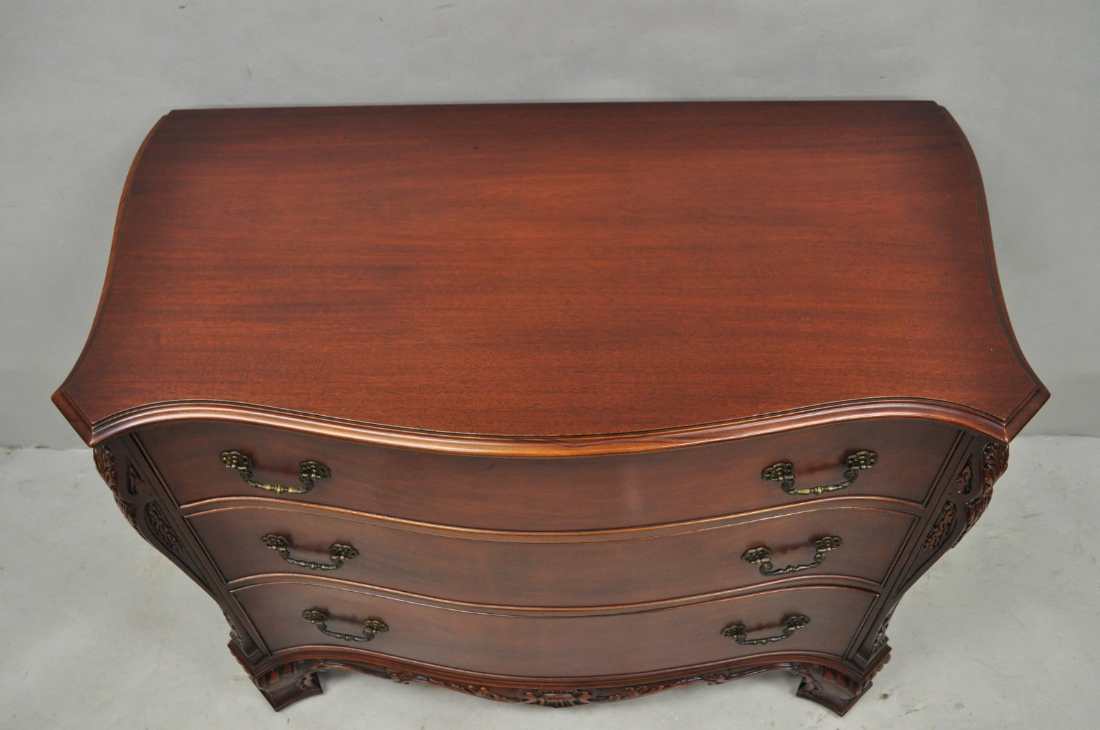Vintage Georgian Mahogany Bow Front Server Chest Commode Dresser by John Stuart