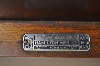 Antique Hamilton Mfg High Back Adjustable Mahogany Architect Chair Piano Stool