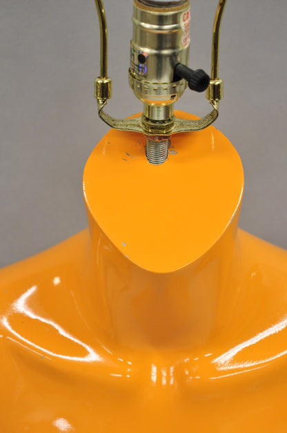 Vintage Modern Pop Art Orange Fiberglass Mannequin Female Nude Torso Table Lamp