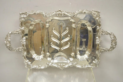 Victorian Meneses Orfebres Silver Plated Meat Cutlery Serving Platter Tray