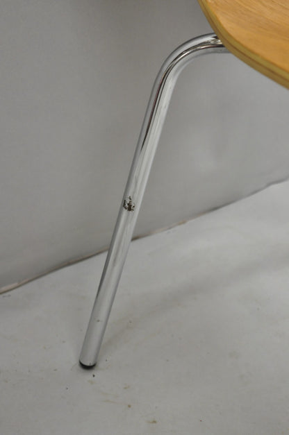 Crate & Barrel Felix Walnut Dining Side Chairs Mid Century Modern Style Set of 6