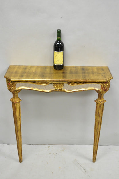 Vintage Italian Venetian Hollywood Regency Gold Gilt Small Wall Console Table
