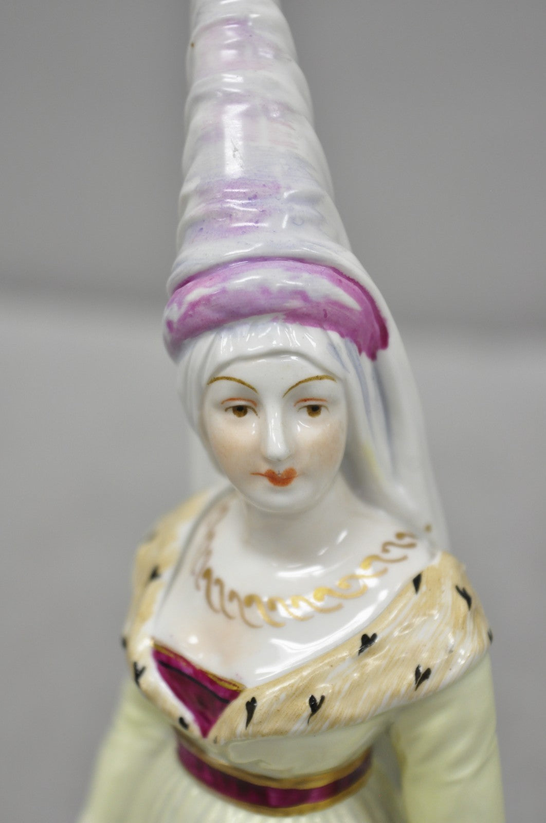 Antique Carl Thieme Potschappel German Dresden Porcelain Medieval Lady Figurine