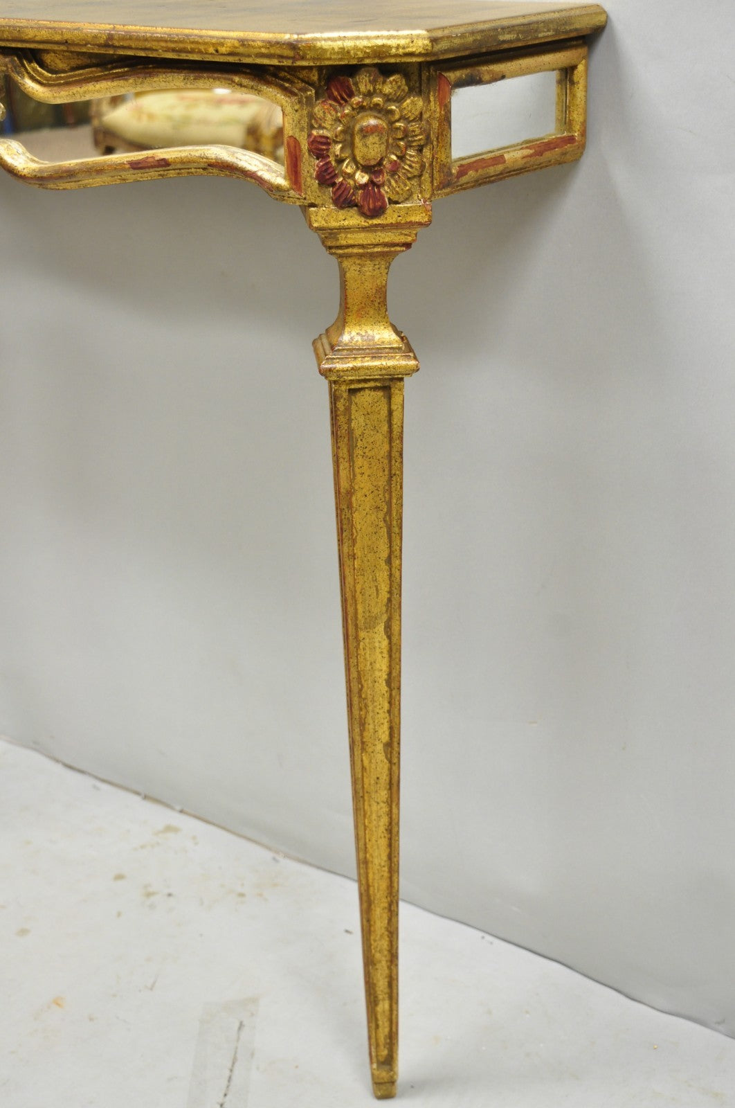 Vintage Italian Venetian Hollywood Regency Gold Gilt Small Wall Console Table