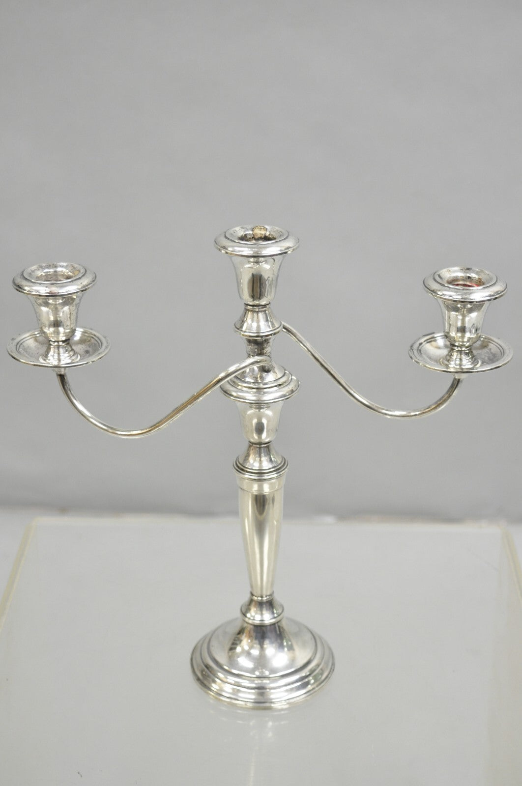 Vintage Revere Silversmith Sterling Silver Weighted 3 Arm Candelabra Candlestick
