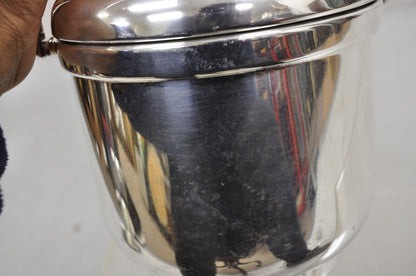 Mid Century Modern Sheffield Silver Vintage Silver Plated Hinged Lid Ice Bucket