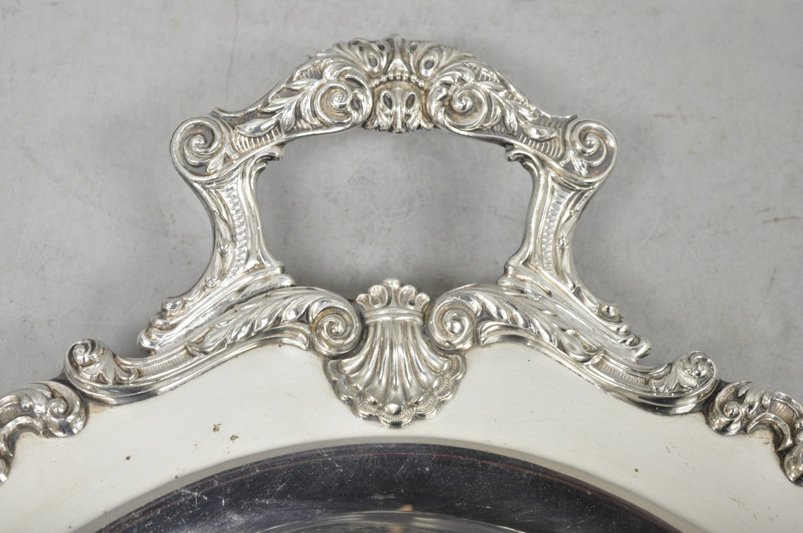 Vintage English Silver Mfg. Silver Plated Large Oval Butlers Platter Bar Tray
