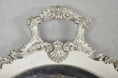 Vintage English Silver Mfg. Silver Plated Large Oval Butlers Platter Bar Tray