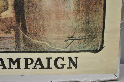 Original Vintage YWCA 1918 WWI Poster 'Four Years in the Fight' by Lucien Jonas